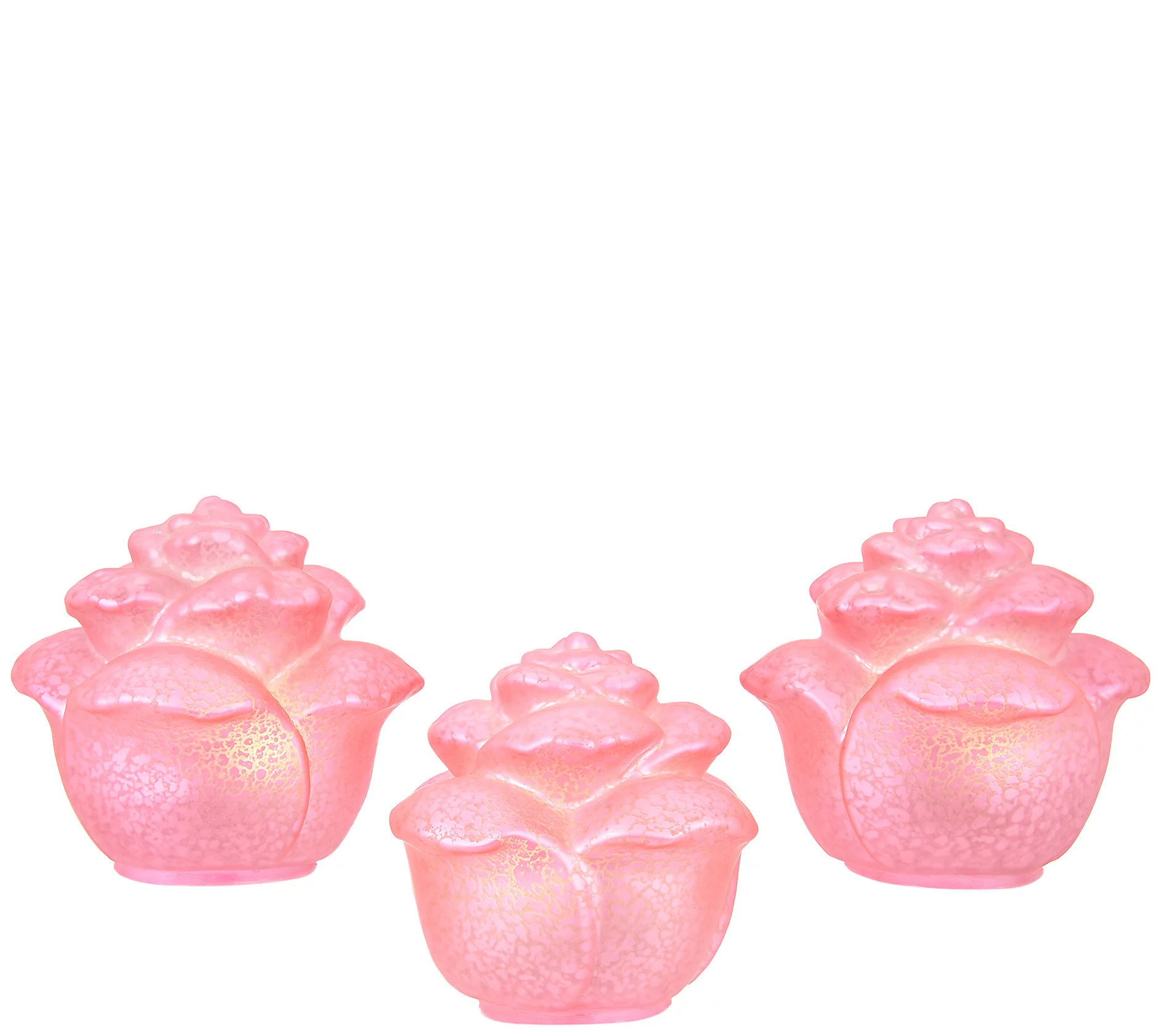 Set of 3 Illuminated Mercury Glass Roses -Valerie | QVC
