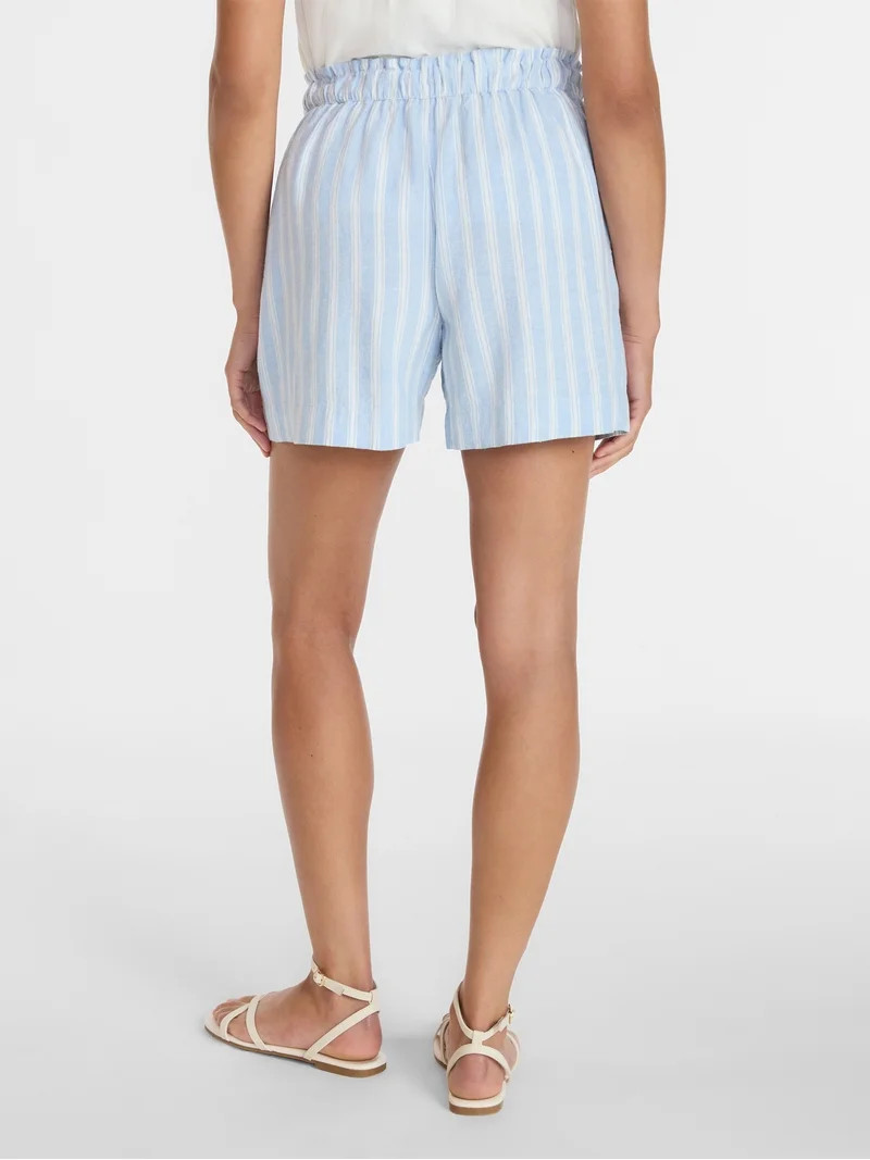 Time and Tru Women's Linen Blend Shorts, Sizes XS-XXXL - Walmart.com | Walmart (US)