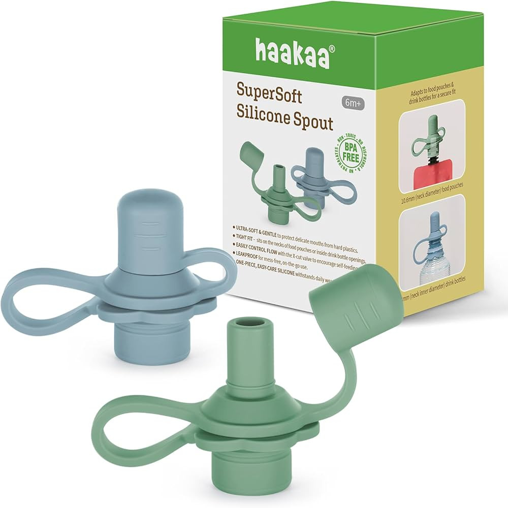 haakaa Multi-Functional Silicone Spout,Pouch Topper No Spill,Water Bottle Topper for Toddlers,100... | Amazon (US)