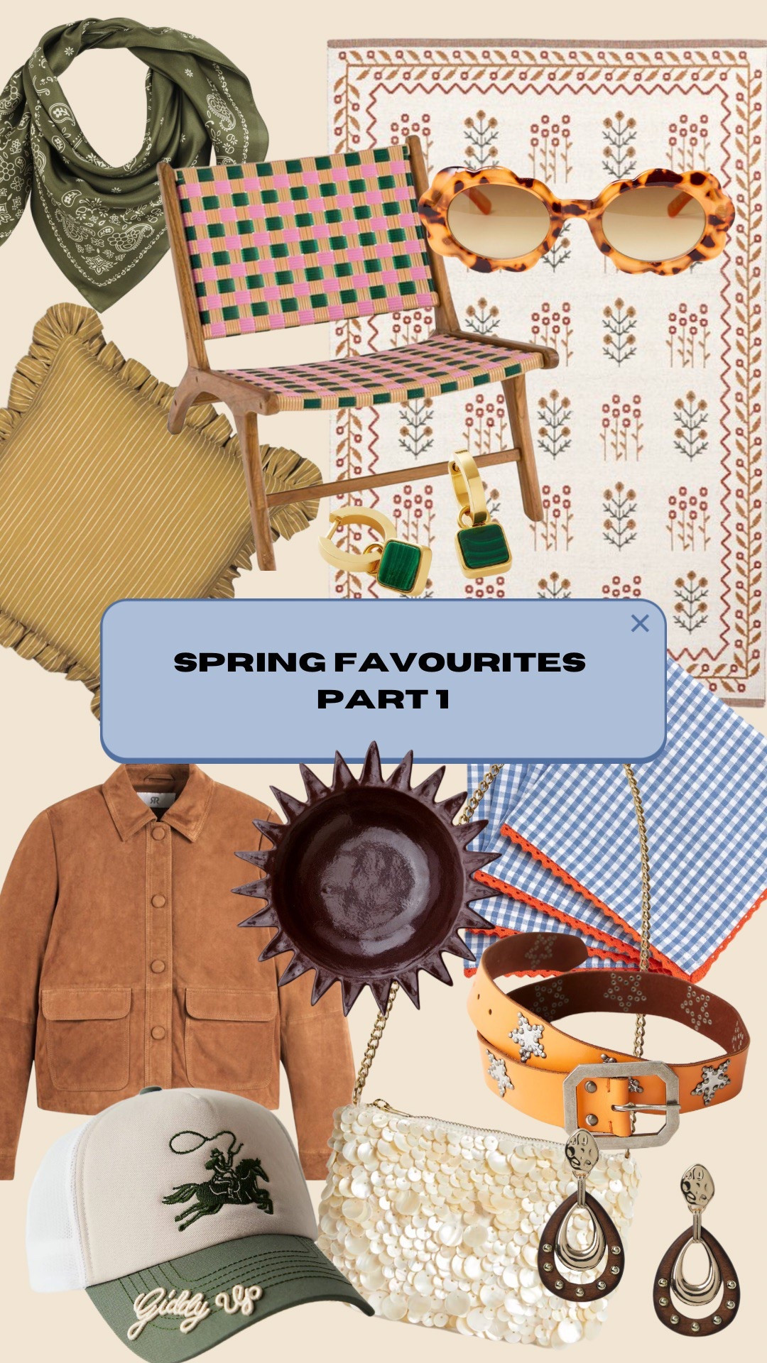Spring Time Favourites. Homeware, the perfect chair, cushion, pottery, napkins, studded belt, pearl party bag, suede jacket. ✨☀️ 

#LTKspring #LTKsummer #LTKuk