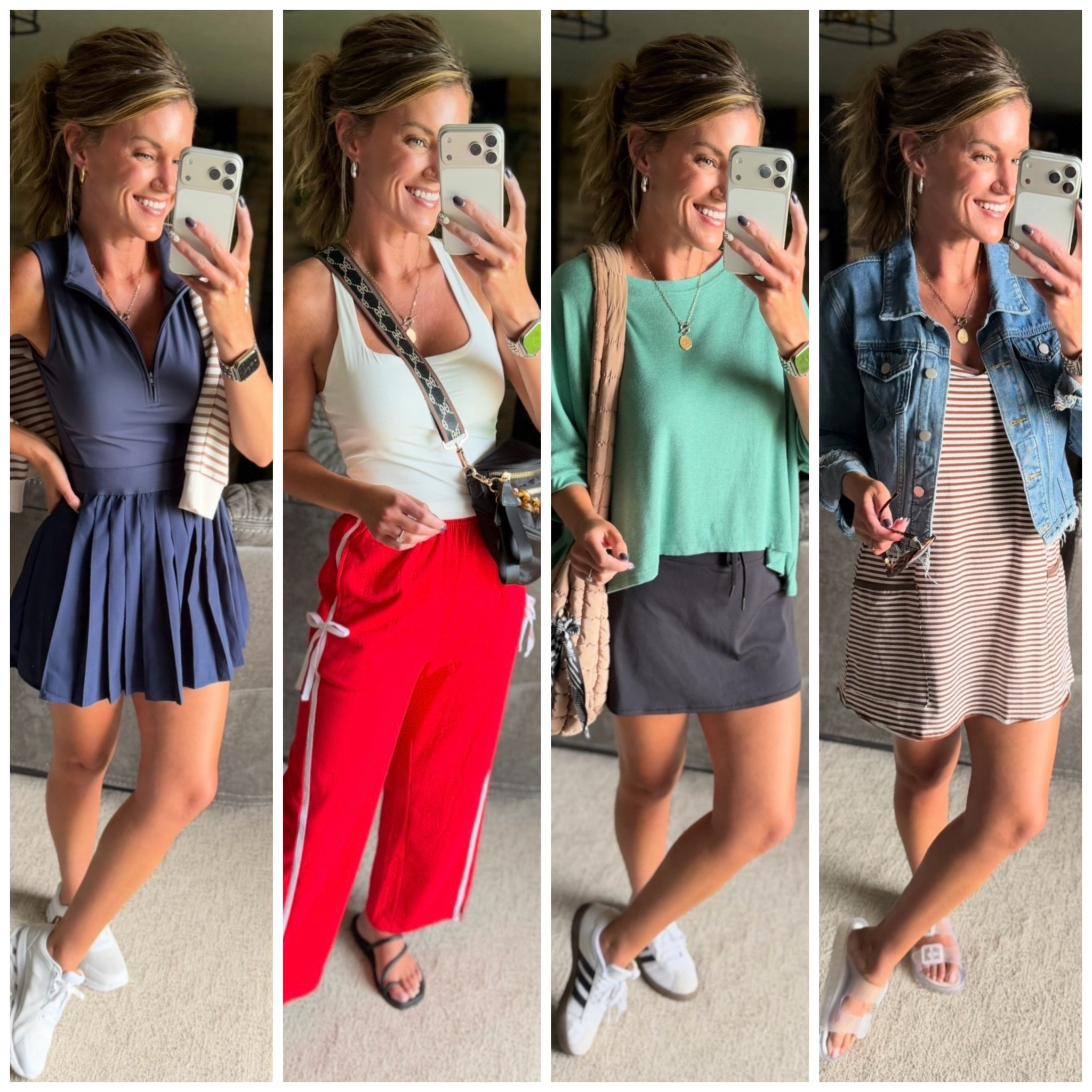 In my sports mom era ⚾️ ⚽️ 🏈  sideline fashion can still be cute 
Dresses/ medium
Pants and skort/medium
Tank/medium
Jacket/ small 

#LTKSeasonal #LTKmomlife #LTKOver40