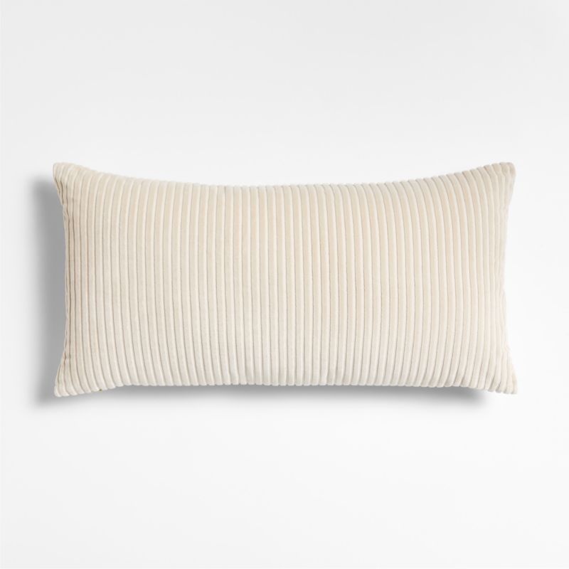 Creste 30"x15" Ivory Corduroy Throw Pillow by Athena Calderone + Reviews | Crate & Barrel | Crate & Barrel
