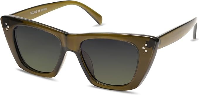 SOJOS Vintage Square Cat Eye Polarized Sunglasses Womens Chic style trendy Sunnies SJ2199 | Amazon (US)