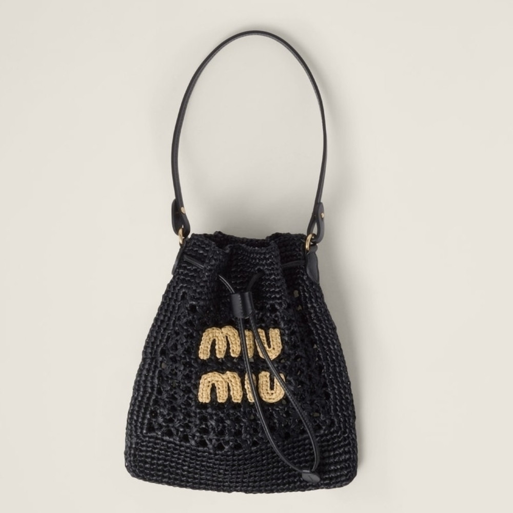 Miu Miu Woven Fabric Mini Bag Black Beige | Poshmark