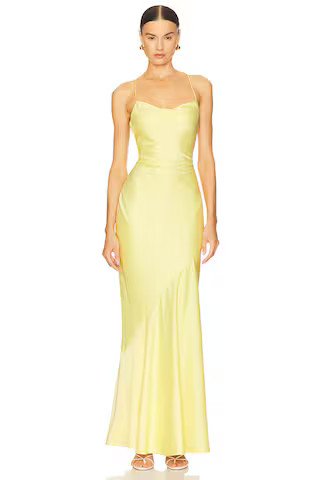 Nookie Entice Drape Gown in Lemon from Revolve.com | Revolve Clothing (Global)