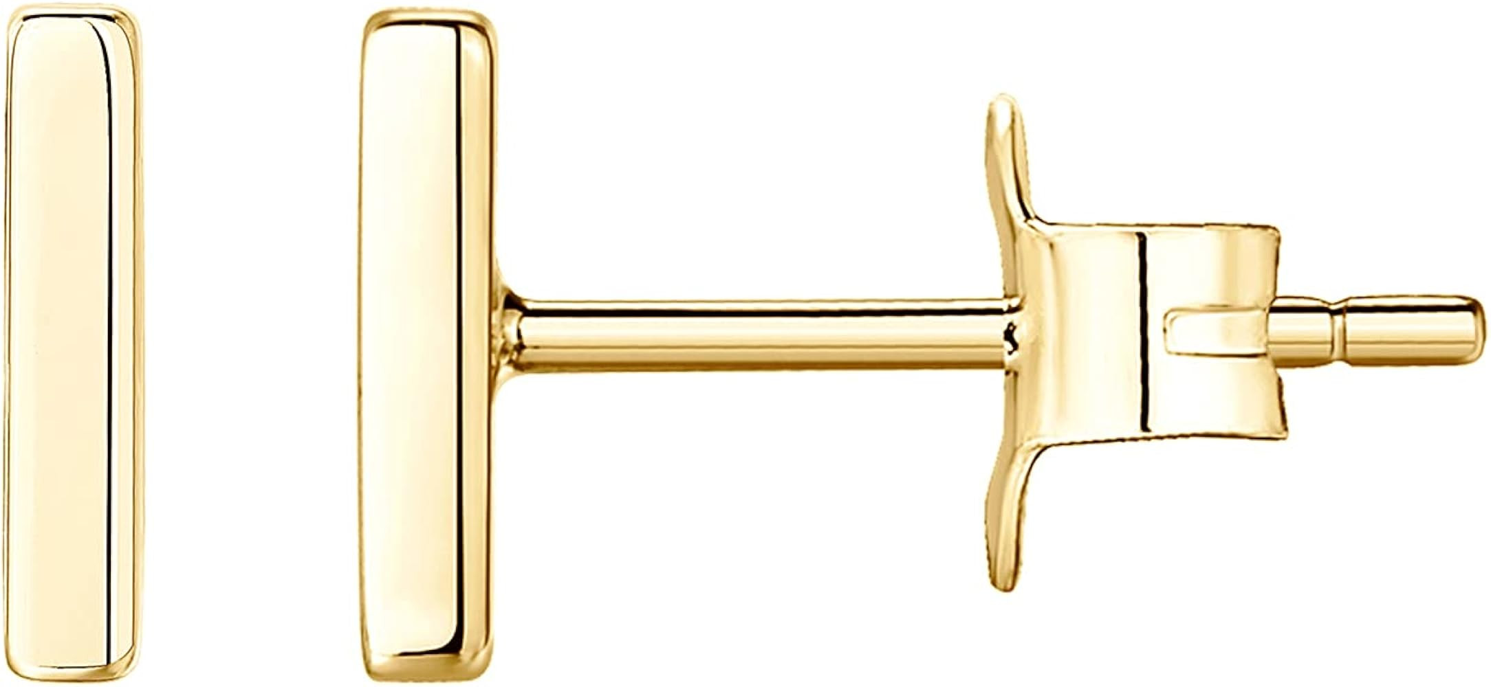 PAVOI 14K Gold Plated Sterling Silver Bar, Dot, Triangle, Star, Cat | Dainty Earrings for Women | Amazon (US)