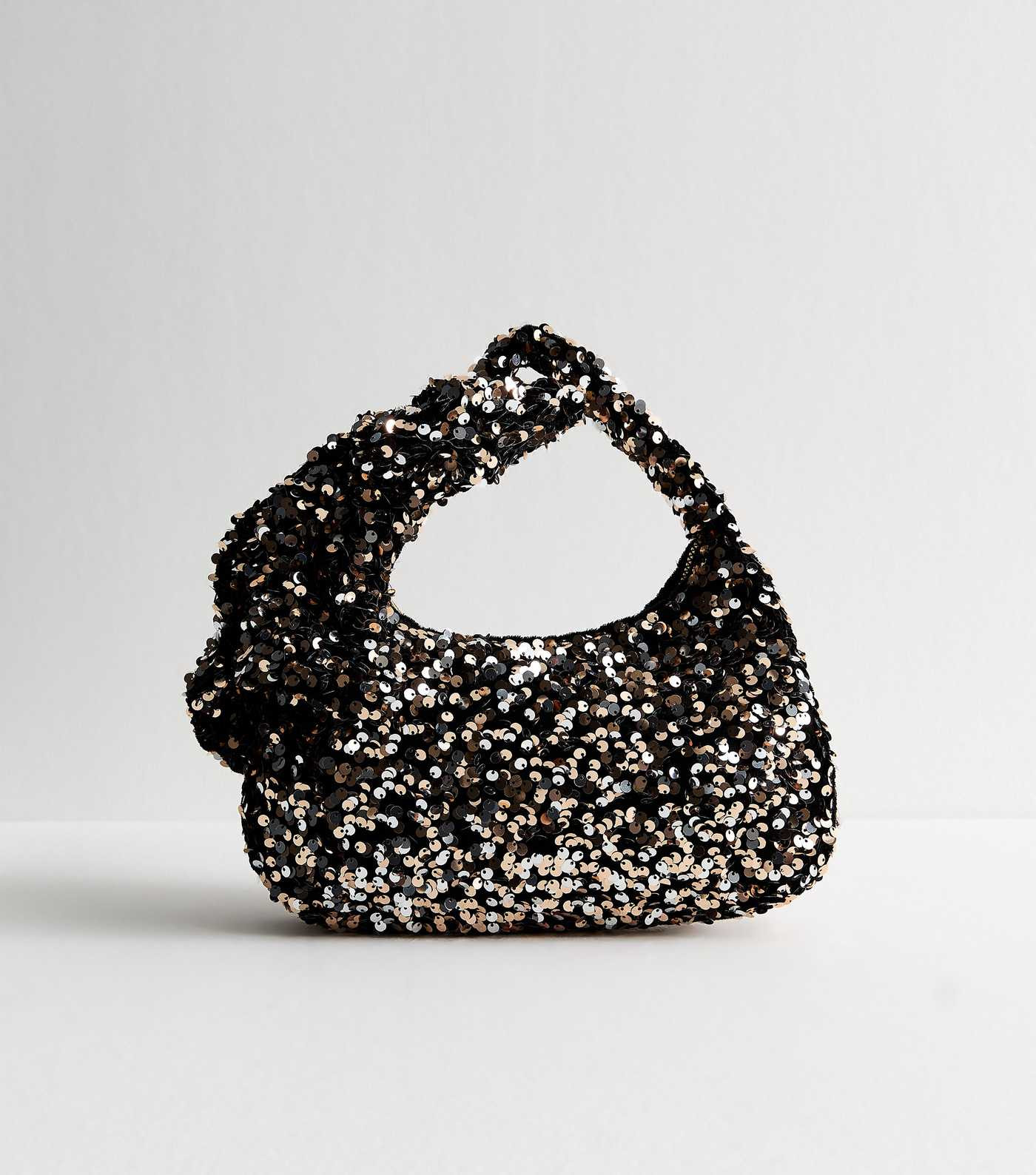 Brown Sequinned Bow Appliqued Hand Bag | New Look | New Look (UK)