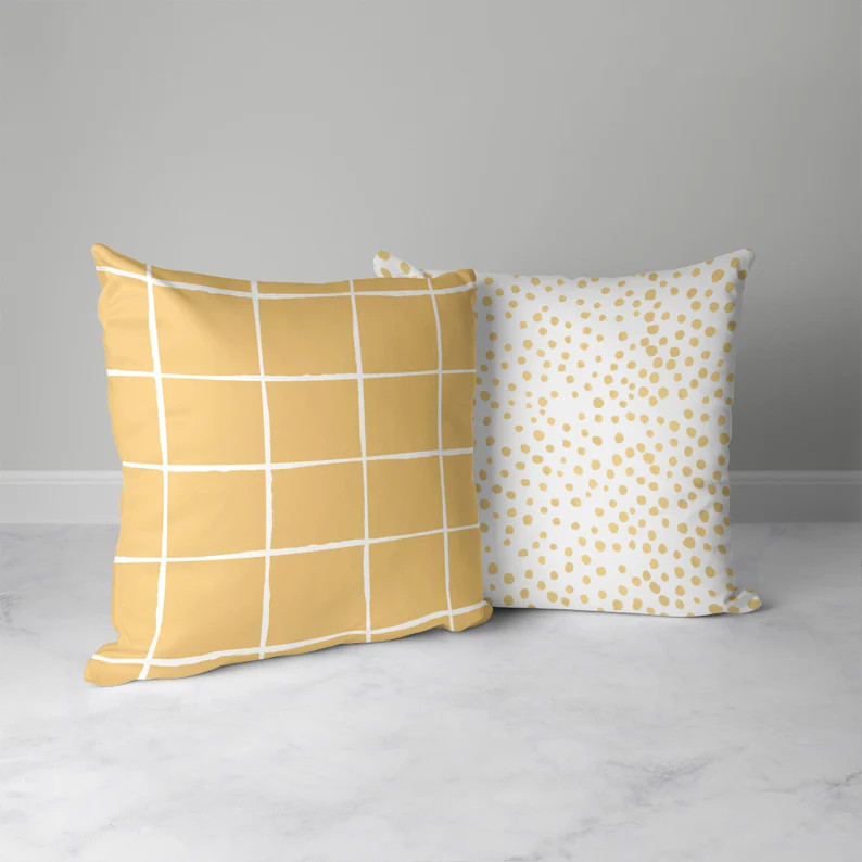 Throw Pillow in Wheat Windowpane  Nursery Decor  Baby - Etsy | Etsy (US)