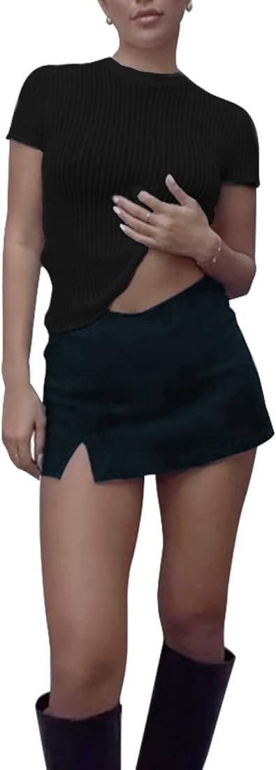 BMSTAY Women Sheer Long Sleeve See Through Tops for Women Crew Neck Sheer Mesh Tops Knitted Sweater  | Amazon (US)