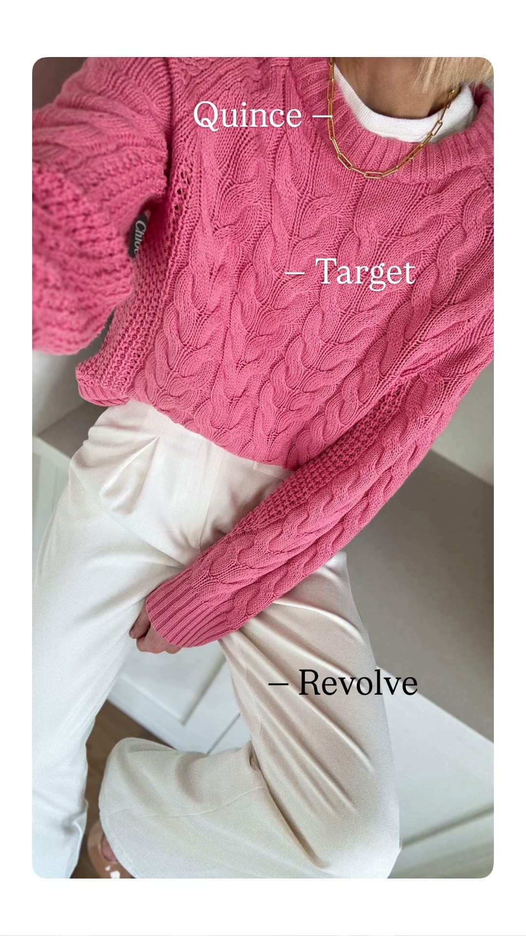 The prettiest berry pink sweater at Target! It’s the perfect fit and drapes so nicely. Fits tts, wearing a medium
Creamy white trousers I’ve had for years and have gotten so much wear out of. Fully lined, so not see through .
They run a bit big through the waist so I sized down to a small.

#LTKOver40 #LTKmomlife #LTKgrwm