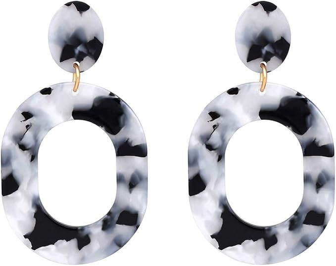 Acrylic Earrings For Women Girls Statement Geometric Earrings Resin Acetate Drop Dangle Earrings ... | Amazon (US)