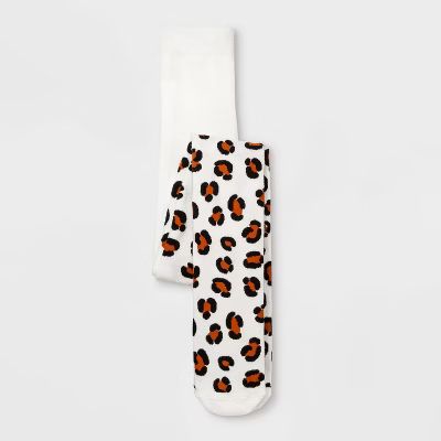 Girls' Animal Print Tights - Cat & Jack™ White | Target