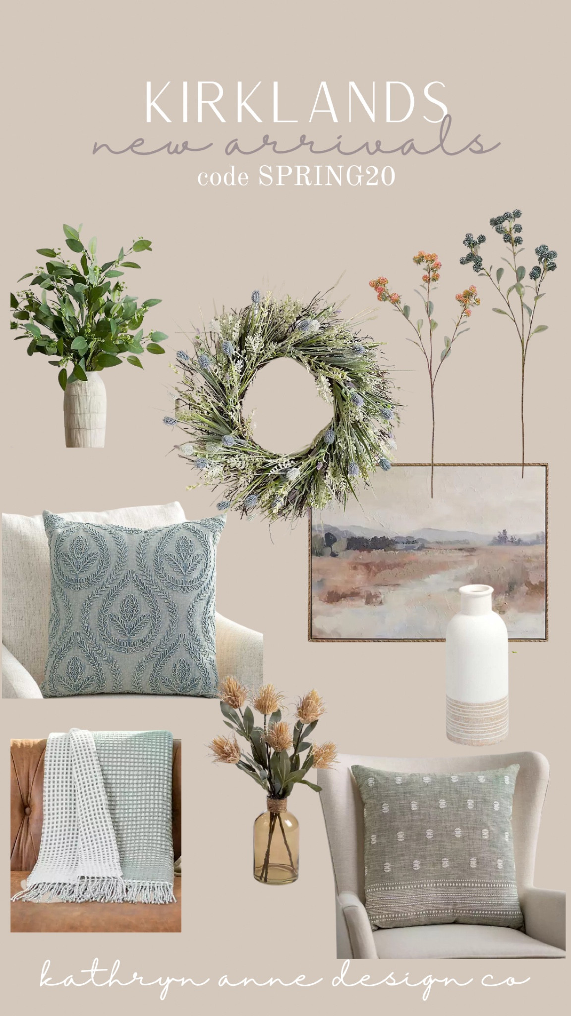New spring arrivals at Kirklands! Use code SPRING20 for 20% off your regular priced purchase

Home decor
Spring finds
Seasonal 
Throw pillows 
Wreaths
Greenery 

#LTKhome #LTKSpringSale #LTKSeasonal