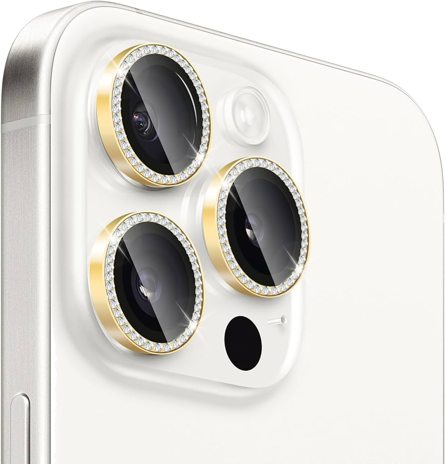 Compatible for iPhone 16 Pro/iPhone 16 Pro Max Camera Lens Protector-Gorgeous Bling,9H Tempered G... | Amazon (US)