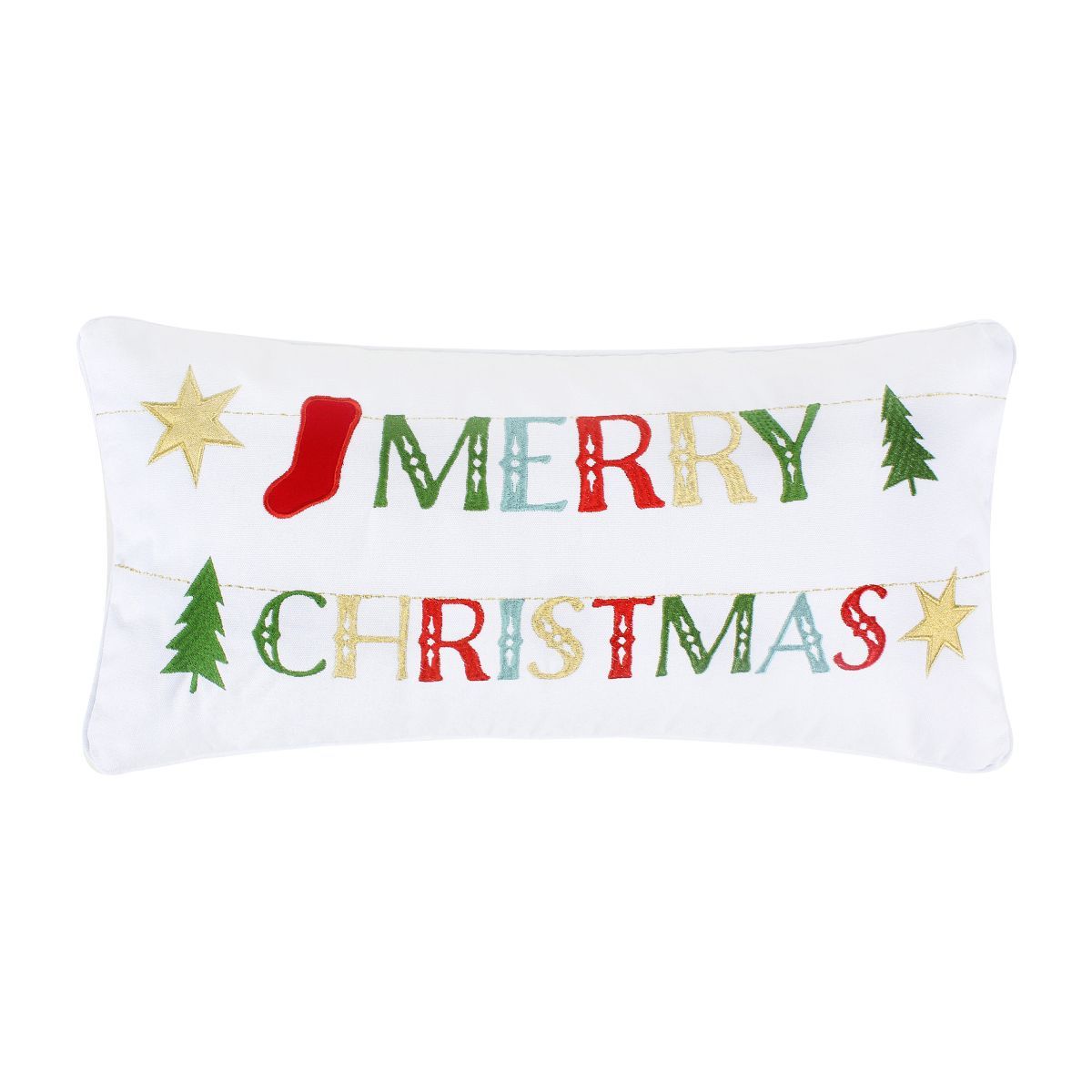 Gnome for the Holidays White Merry Christmas Pillow 12x24 - Levtex Home | Target