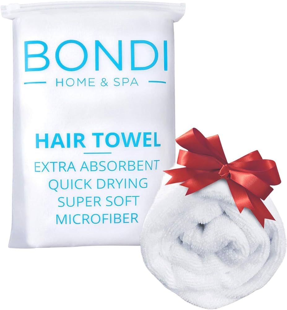 Bondi SPA Microfiber Hair Towel – Dries Hair 50% Faster – Anti-Frizz Hair Drying Towel for Lo... | Amazon (US)