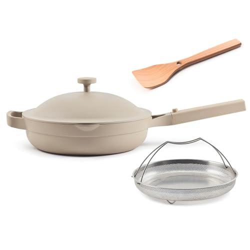 Our Place Always Pan 2.0 | 10.5" Ceramic Pan with Modular Lid, Steamer Basket & Spatula | Patented 10-in-1 Nonstick, Non-Toxic Cookware Made Without PFAS | Induction & Oven-Safe up to 450°F | Steam | Amazon (US)