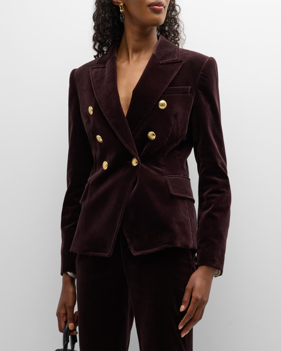 A.L.C. Chelsea Double-Breasted Velvet Jacket | Neiman Marcus