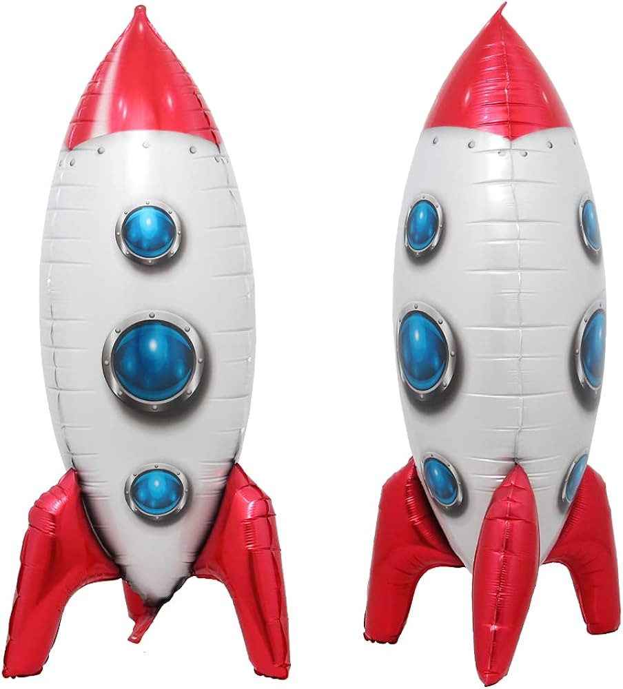 4D Rocket Helium Balloon Outer Space Foil Balloons Kids Toys Baby shower Birthday Party Decoratio... | Amazon (US)
