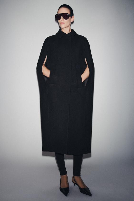 ZW COLLECTION LIMITED EDITION WOOL BLEND CAPE COAT | Zara US