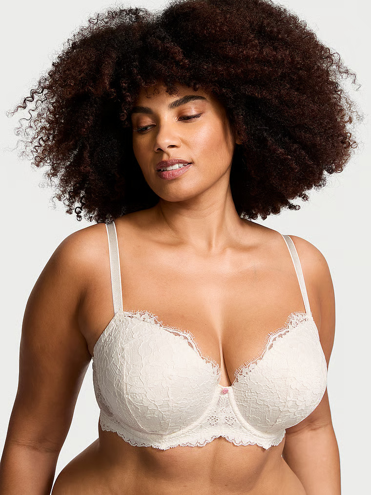 Buy Lace Lightly Lined Classic Coverage Demi Bra, Coconut White - Order Bras online - Victoria's ... | Victoria's Secret (US / CA )