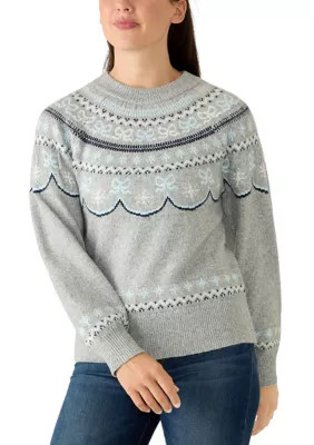 Women's Fair Isle Crew Neck Sweater | Belk