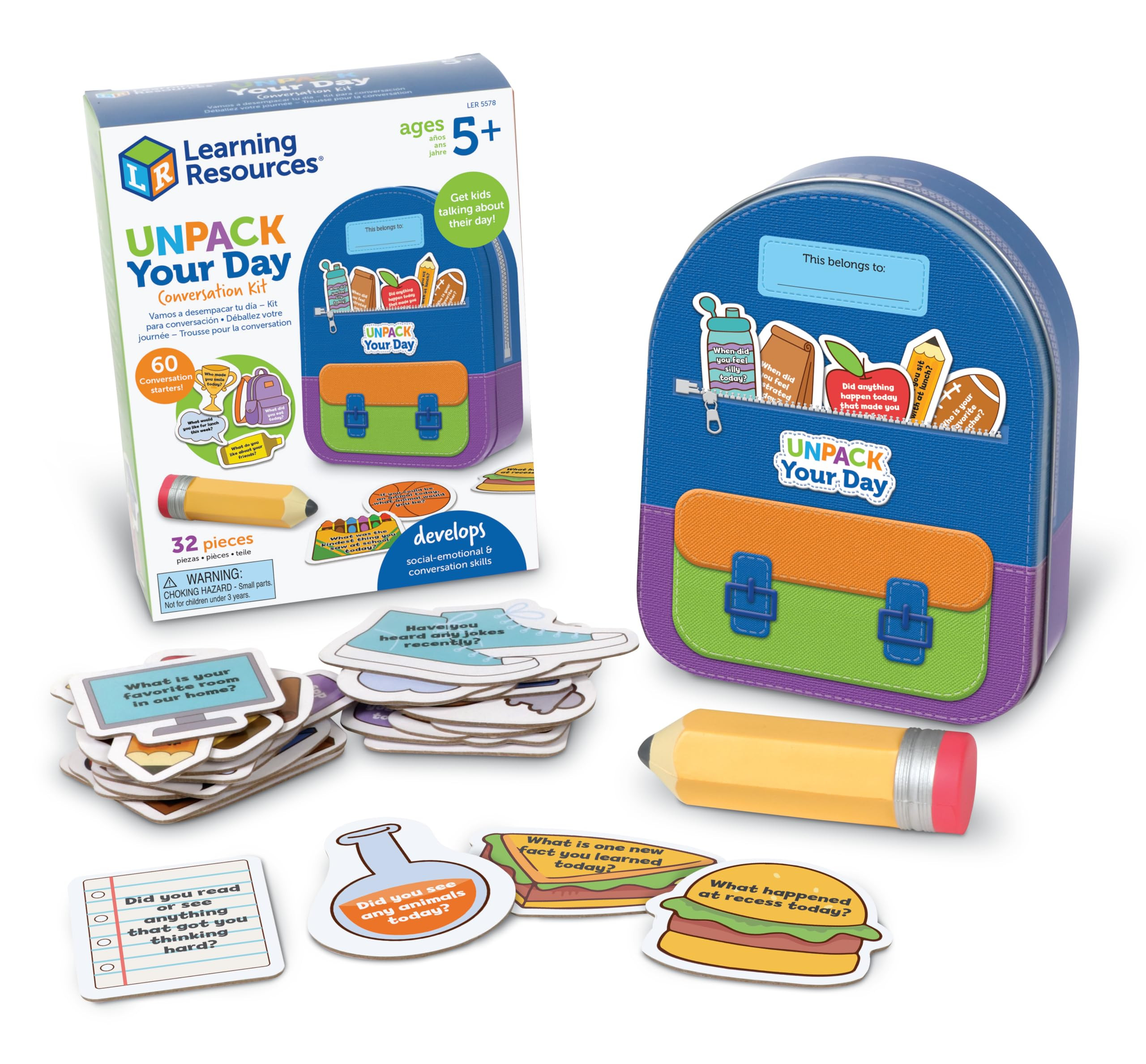 Learning Resources Unpack Your Day Conversation Kit, 32 Pieces, Ages 5+, Social Emotional Learnin... | Amazon (US)