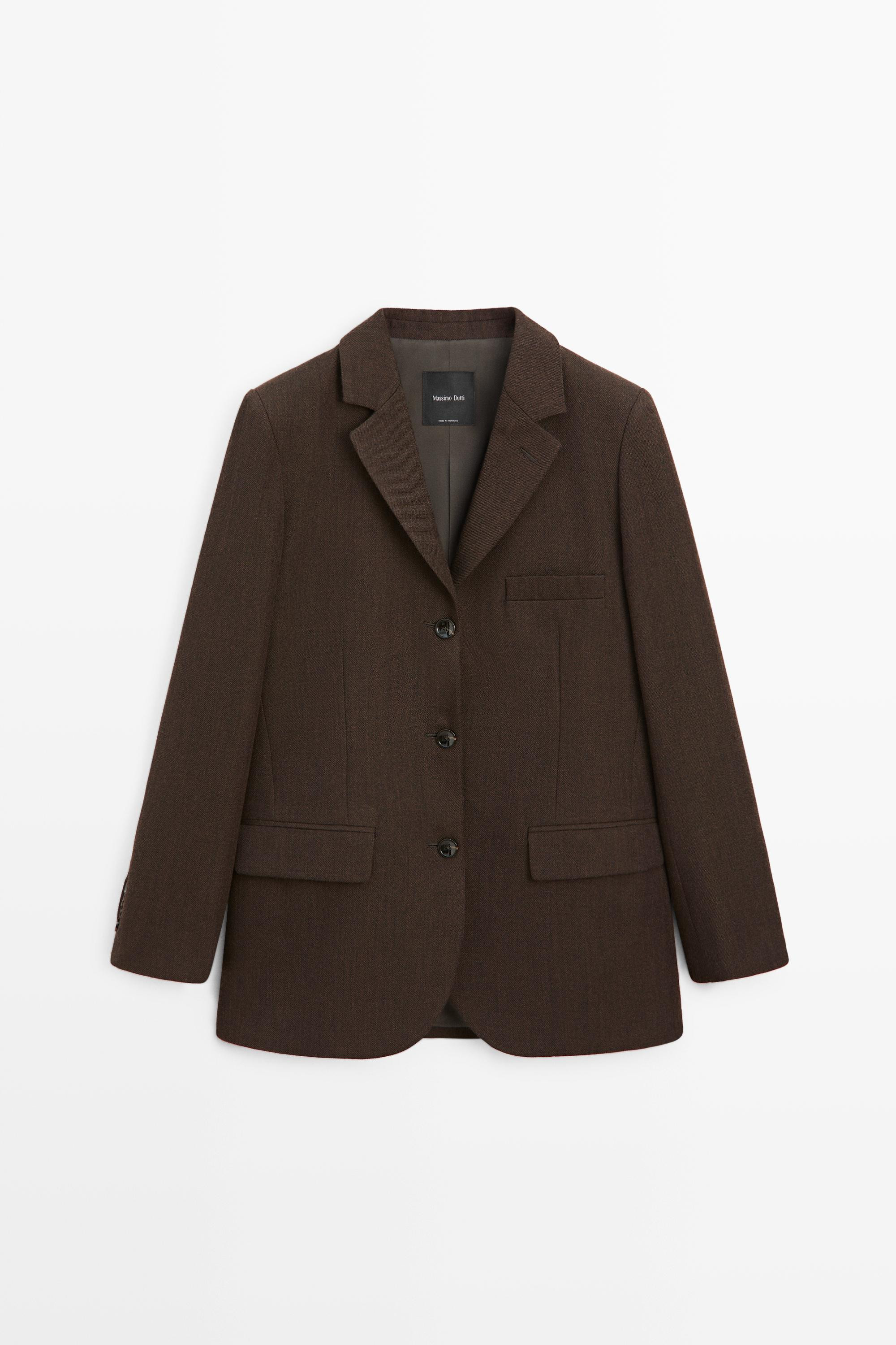 Blazer mit Kn\u00f6pfen aus 100% Wolle | Massimo Dutti DE