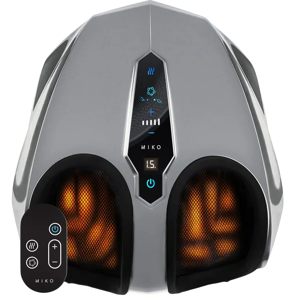 MIKO Shiatsu Foot Massager with Heat - 5 Settings in Silver at Nordstrom | Nordstrom