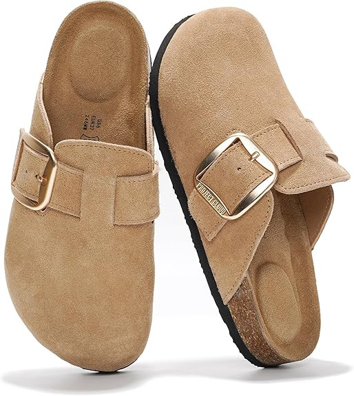 Project Cloud Genuine Leather Clogs for Women Shoes - Memory Foam Insole, Non-Slip & Natural Cork... | Amazon (US)