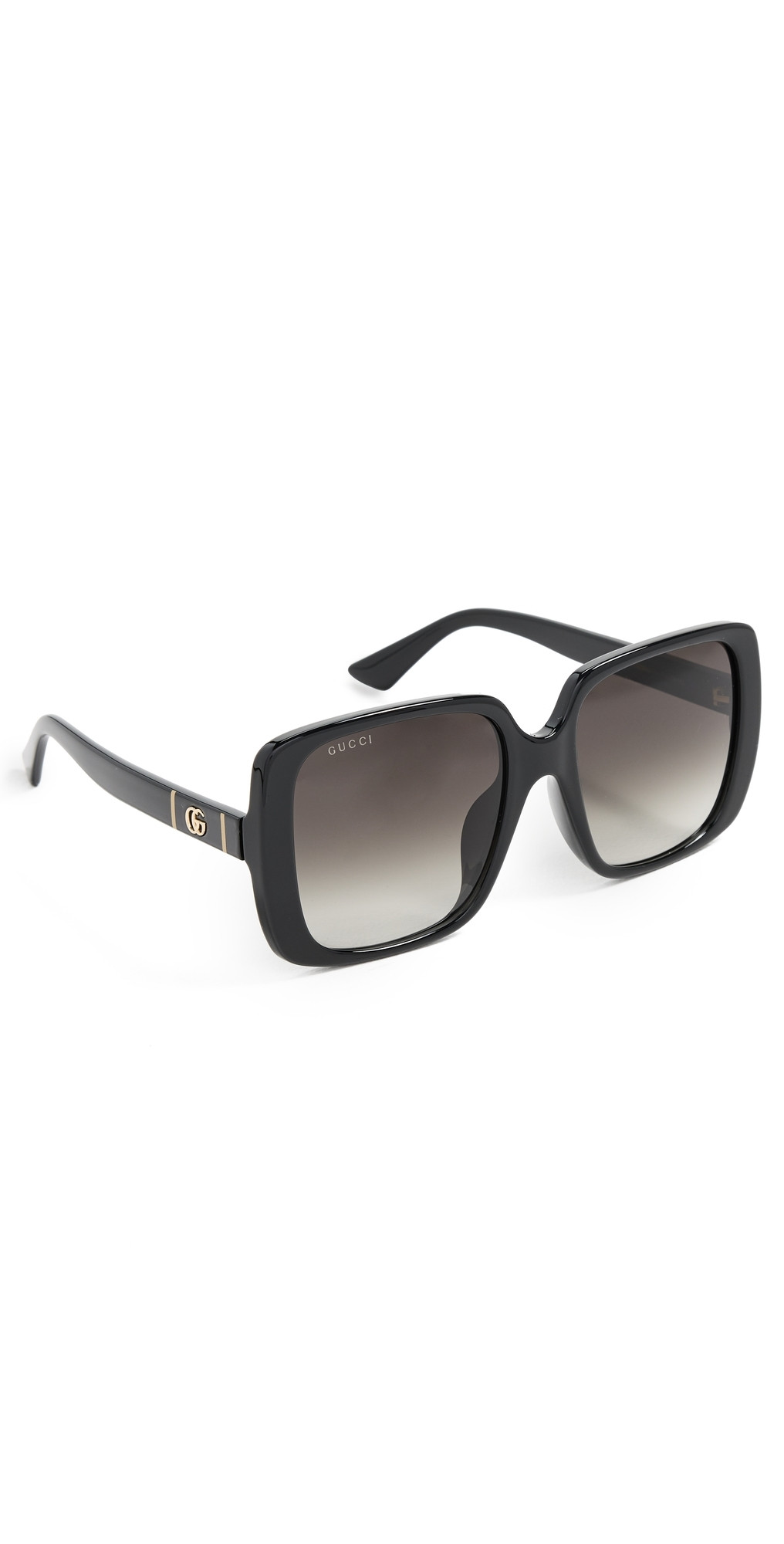 Gucci Square Sunglasses Black-Black-Grey One Size | Shopbop