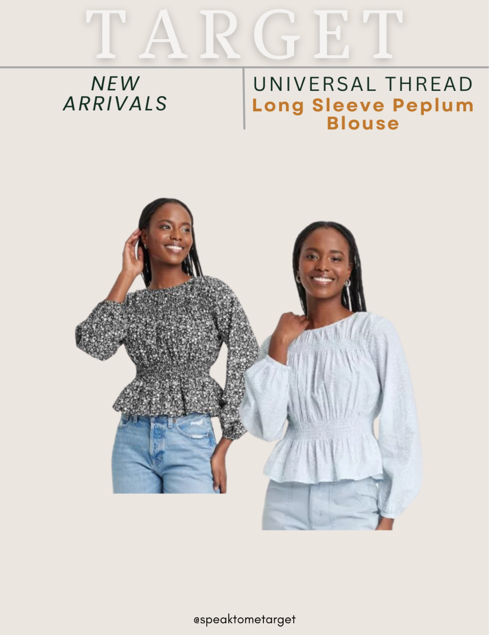 New at Target! Universal Thread long sleeve peplum blouse 

#LTKStyleTip #LTKFindsUnder50