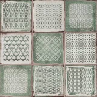 Ivy Hill Tile Santa Fe Deco Green 7.87 in. x 7.87 in. Matte Porcelain Floor and Wall Tile (11.19 ... | The Home Depot