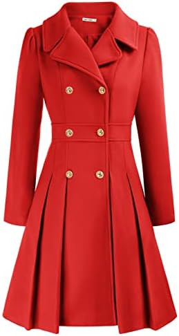 GRACE KARIN 2024 Women's Fashion Trench Coat Notch Lapel Double Breasted Thick A Line Pea Coats J... | Amazon (US)