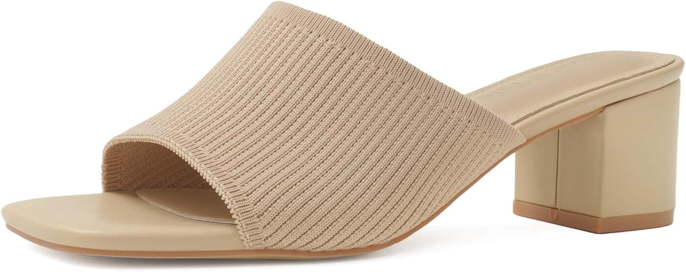 Shoe'N Tale Heeled Sandals For Women Square Open Toe Heeled Mules Chunky Block Low Heel Slip On S... | Amazon (US)