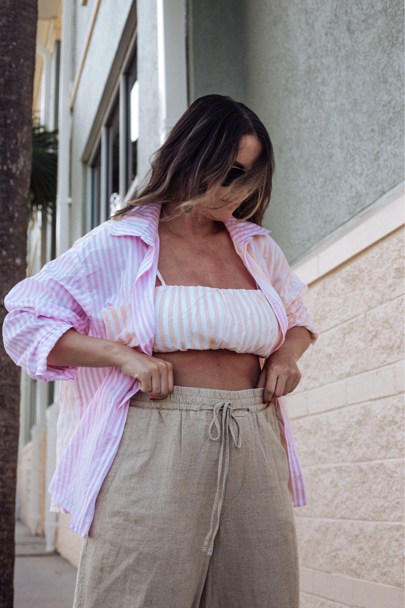 this gauzy tank top ($16) pairs perfectly with the long sleeve striped shirt ($22) and linen pants ($25)

striped button down, crop top, linen pants, vacation outfit, vacation set, striped set, summer style, summer outfit, target style 

#LTKunder50 #LTKFind #LTKstyletip