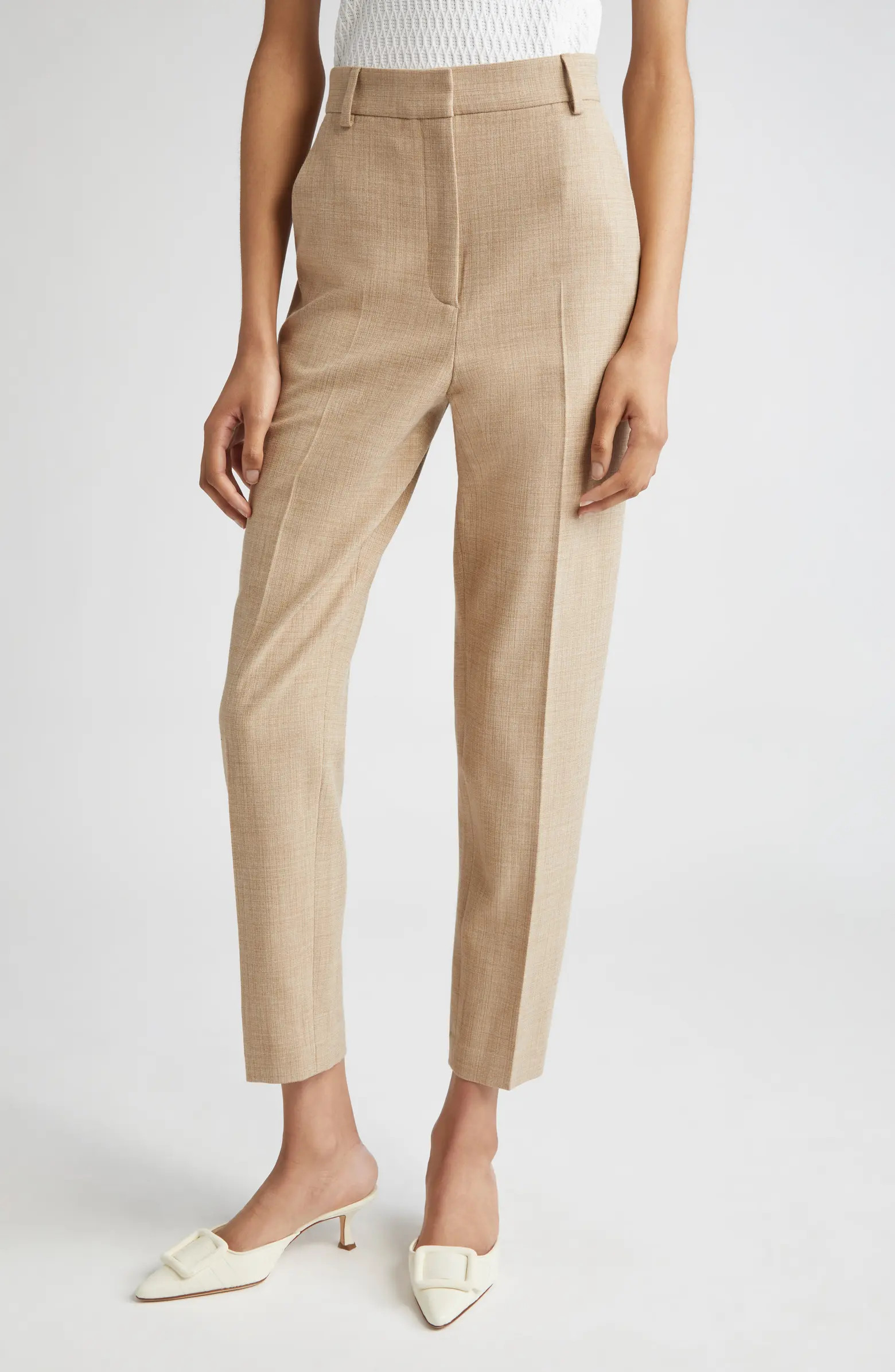 Heathered Stretch Suiting Ankle Pants | Nordstrom