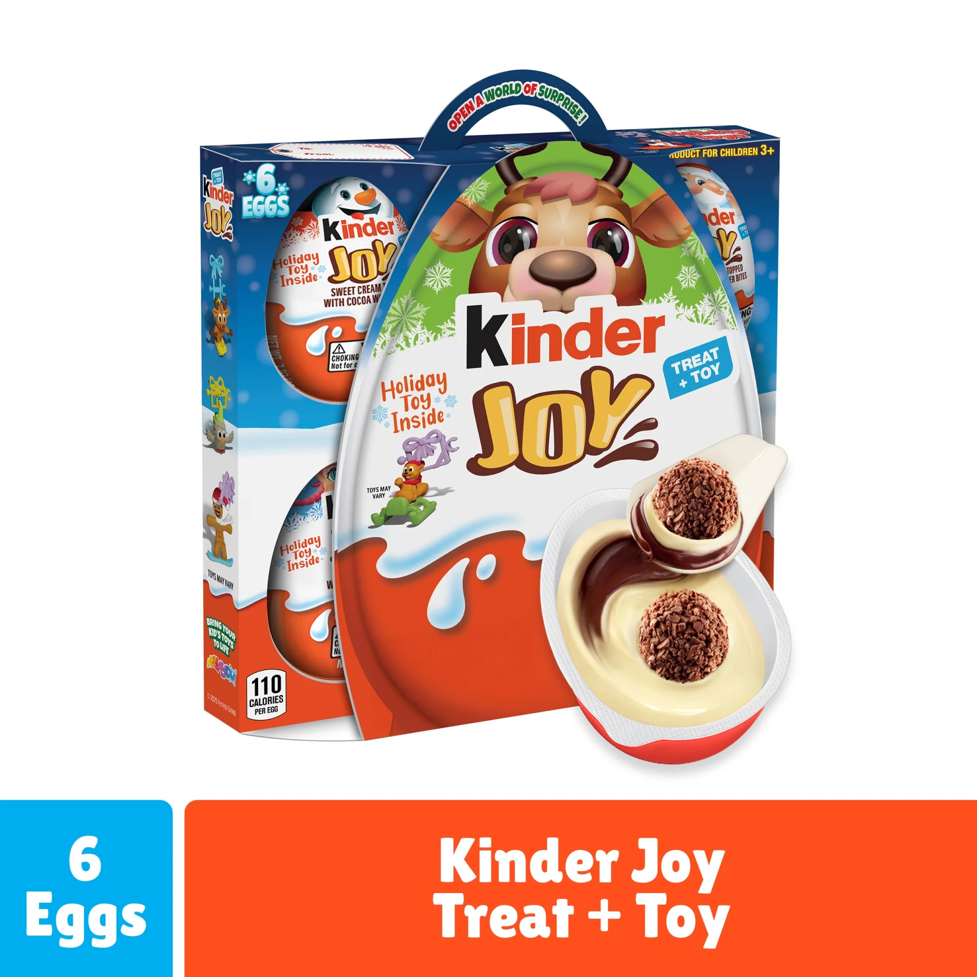 Kinder Joy Eggs, Holiday Toy, Chocolatey Wafer Bites, Individually Wrapped, Stocking Stuffer, 6 C... | Walmart (US)