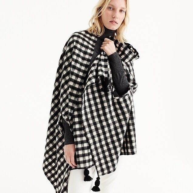 Checkered cape-scarf | J.Crew US