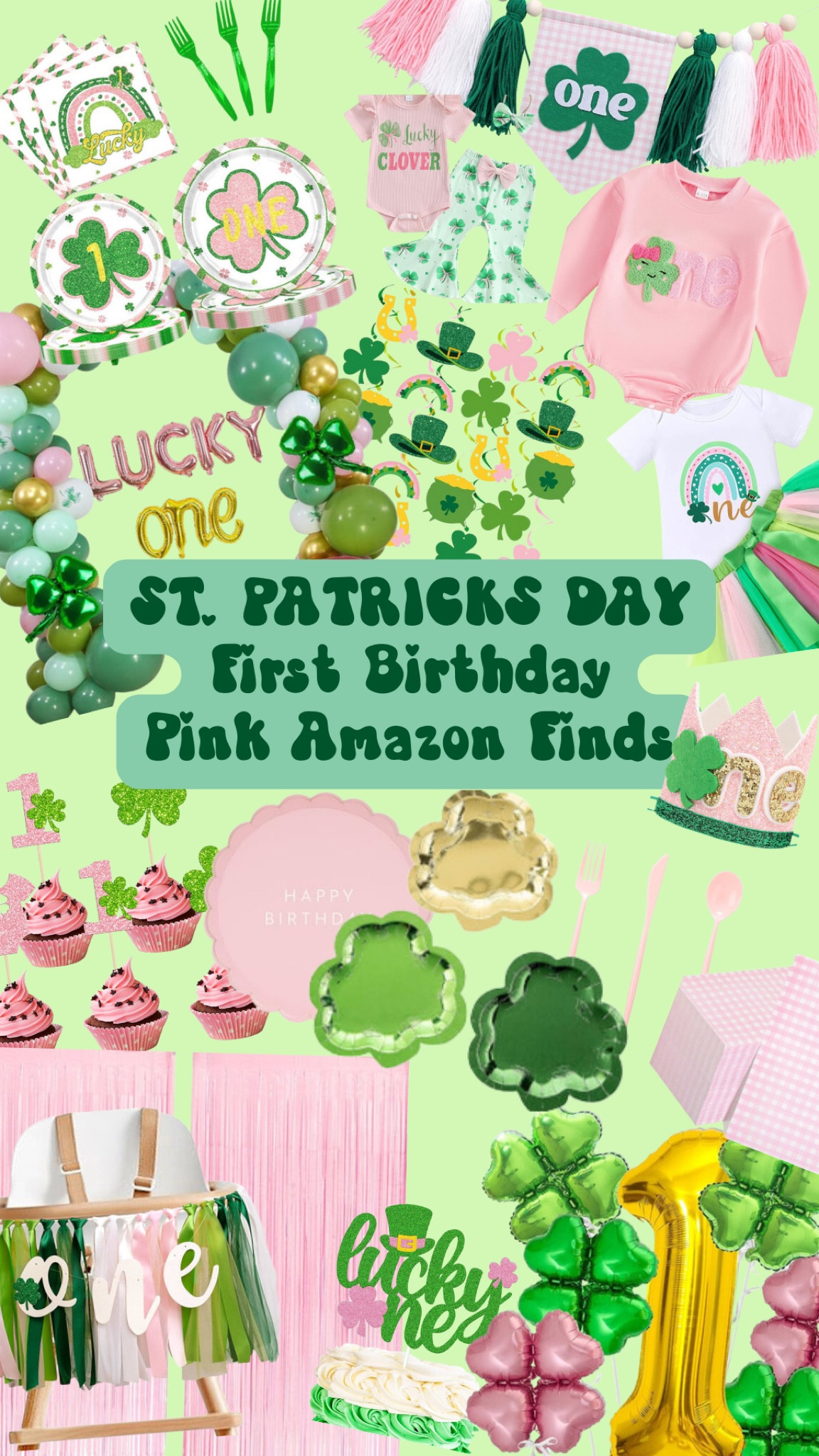 Lucky One - First Birthday Theme - Girls - Amazon - Quick Ship - Outfit - party decor - Inspo - Lucky Charm

#LTKSpring 

#LTKParties #LTKKids