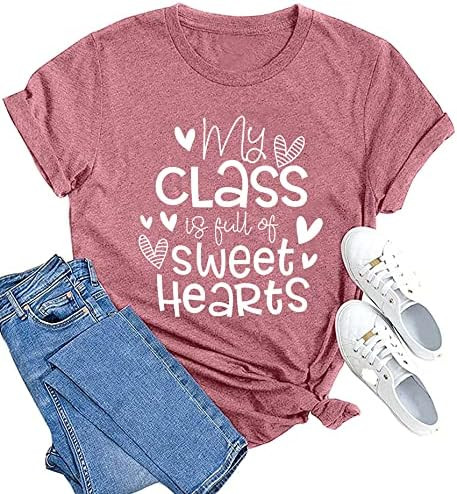 MAIHUN Teacher Valentines Shirt for Women My Class is Full of Sweet Hearts Tshirt Teacher Life Te... | Amazon (US)