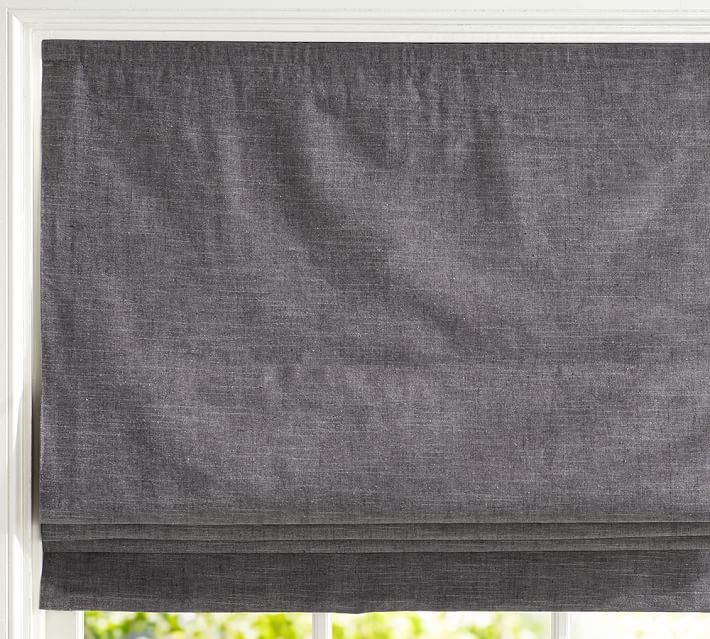 Emery Linen/Cotton Cordless Roman Shade - Oatmeal | Pottery Barn (US)