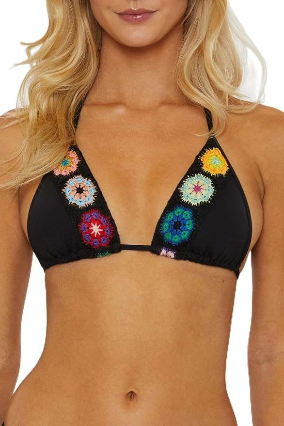 Amazon.com: ISABELLA ROSE Women's Standard 1969 Triangle Bikini Top, Adjustable, Tie Back, Swimwe... | Amazon (US)