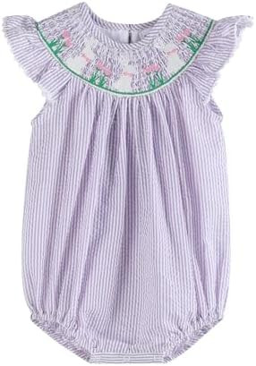 Lil cactus Girls Baby and Toddler Smocked Ruffle Romper | Amazon (US)