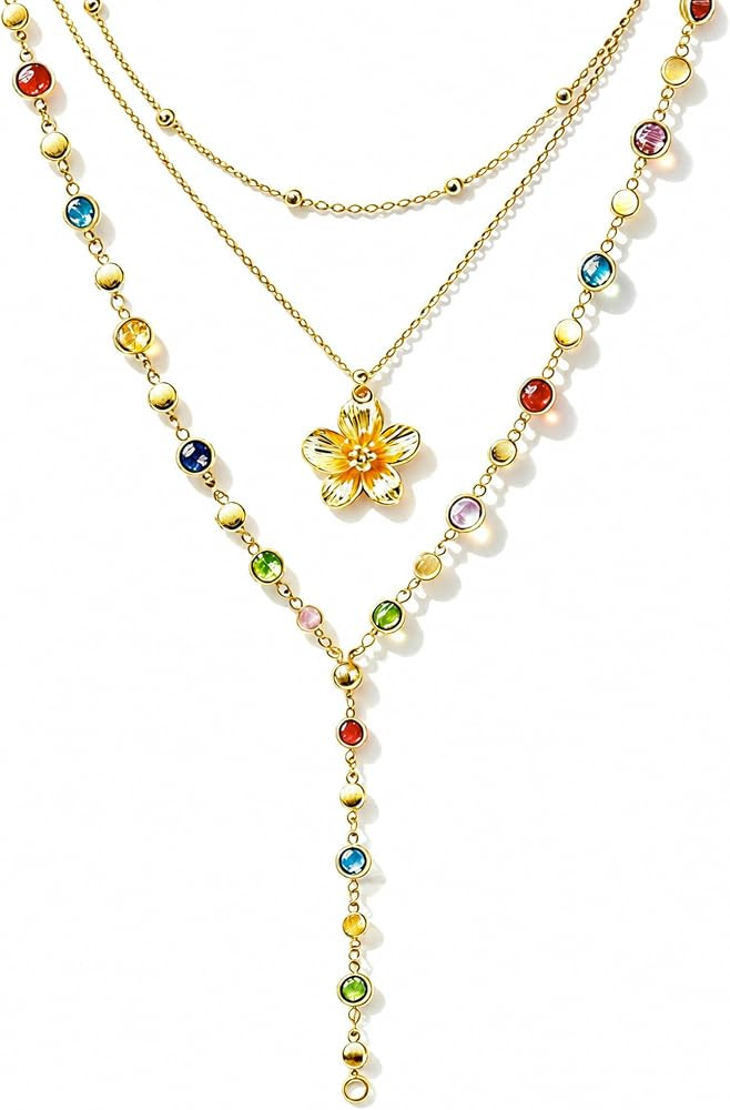 4PCS Layered Gold Cross Necklaces for Women Trendy, Bohemian Bead Pearl Y Long Pendant Necklace S... | Amazon (US)