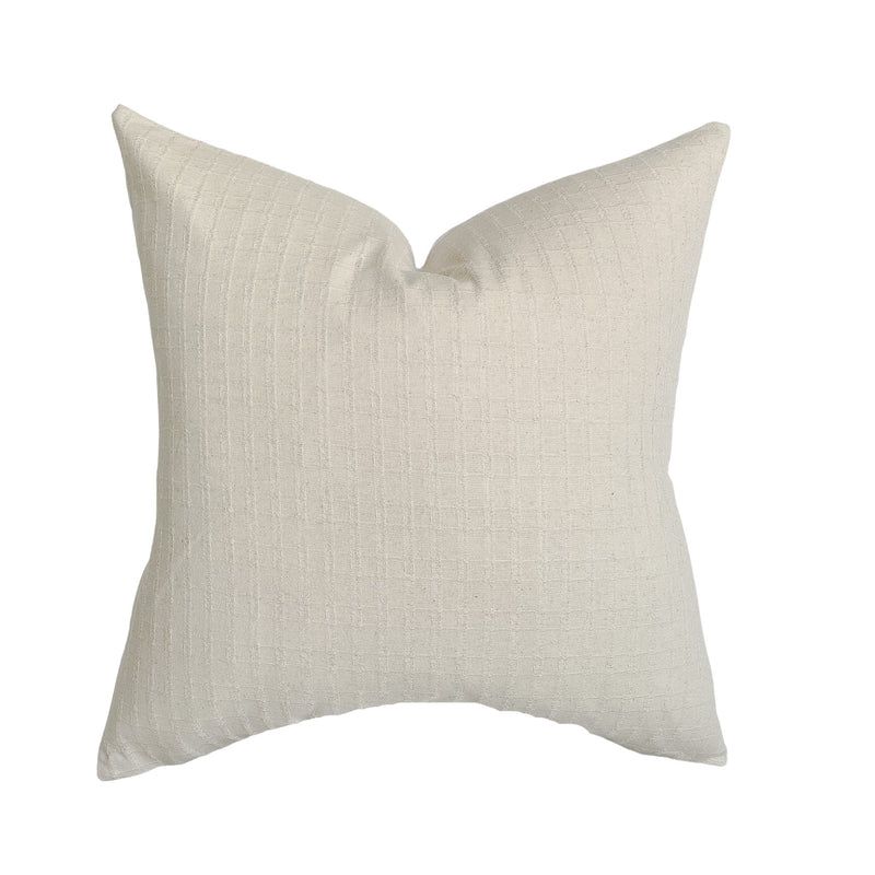 Hayes | Natural Woven Plaid Pillow Cover | Linen & James