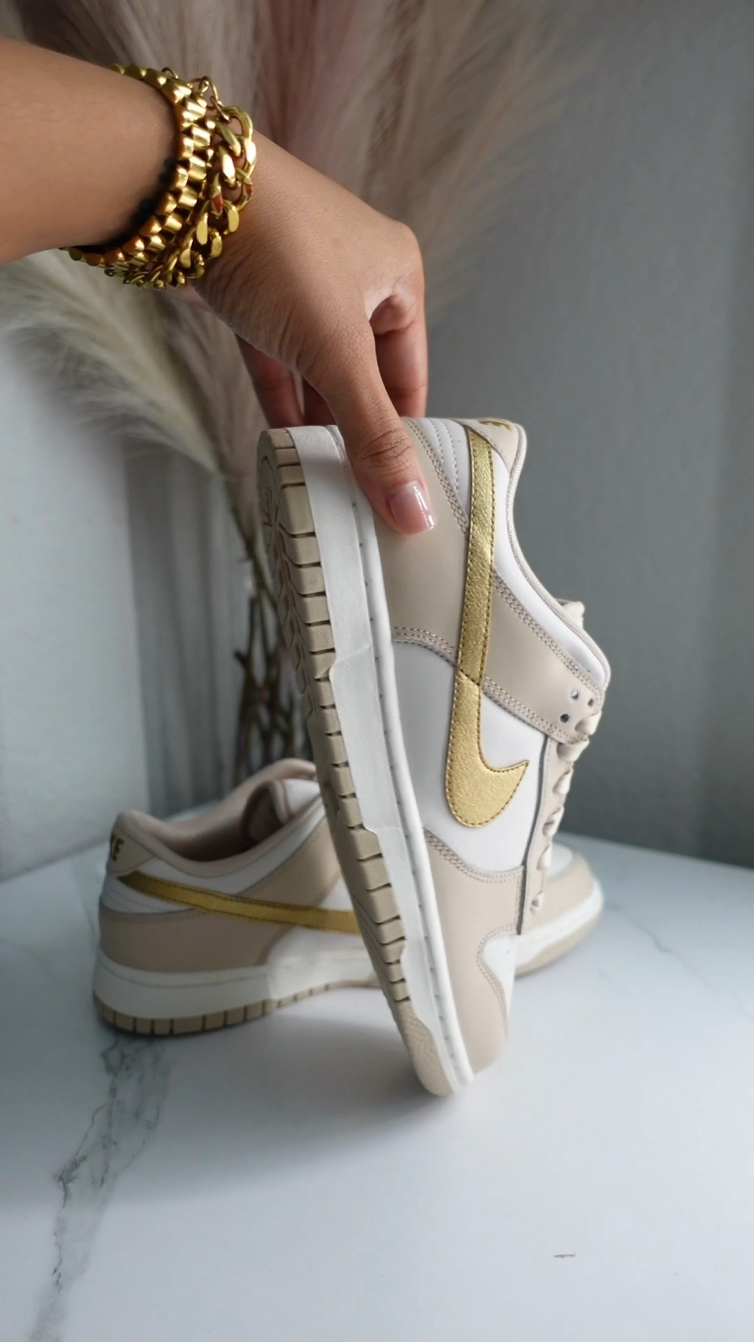 Womens nike sale with gold swoosh