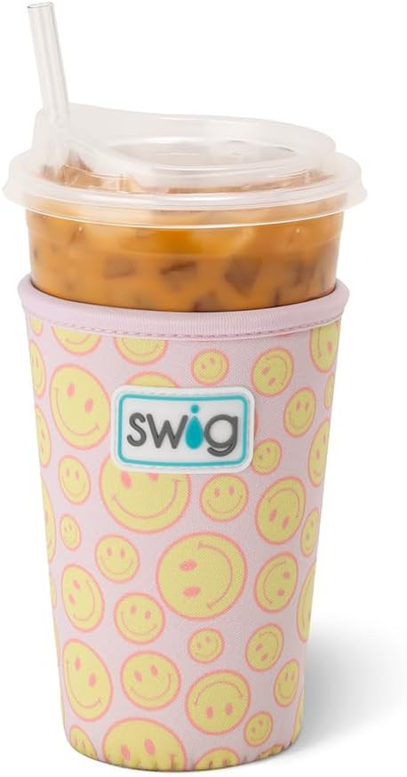 Swig Life Medium Iced Cup Coolie, Standard 22oz Iced Coffee Cup Insulator Sleeve with Handle, Neo... | Amazon (US)