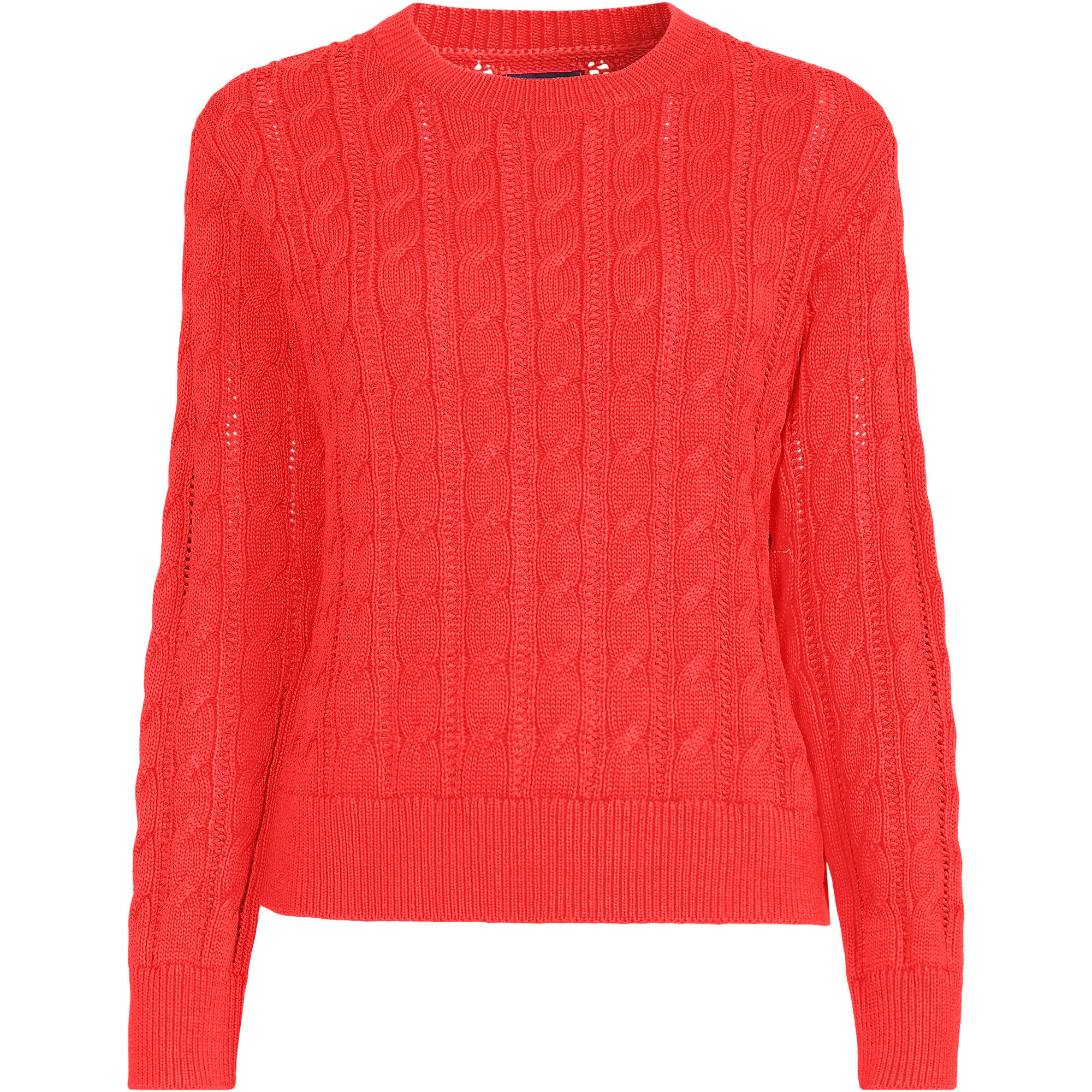 Women's Drifter Cable Pointelle Stitch Sweater | Lands' End (US)