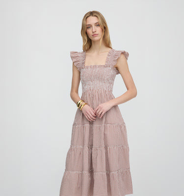 The Ellie Nap Dress - Cognac Gingham Cognac Gingham / XXS | Hill House Home US